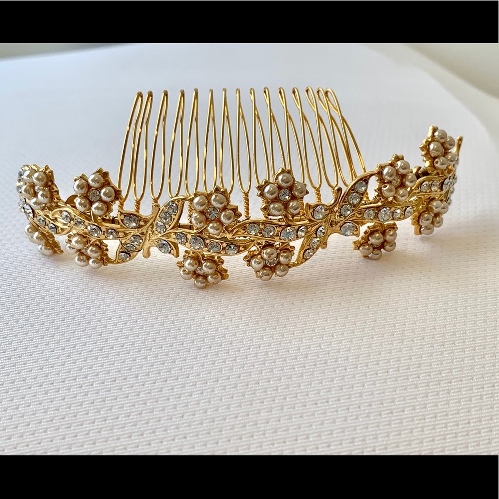 custom rhinestone pearl wedding hair accessory - Picture 3 of 15